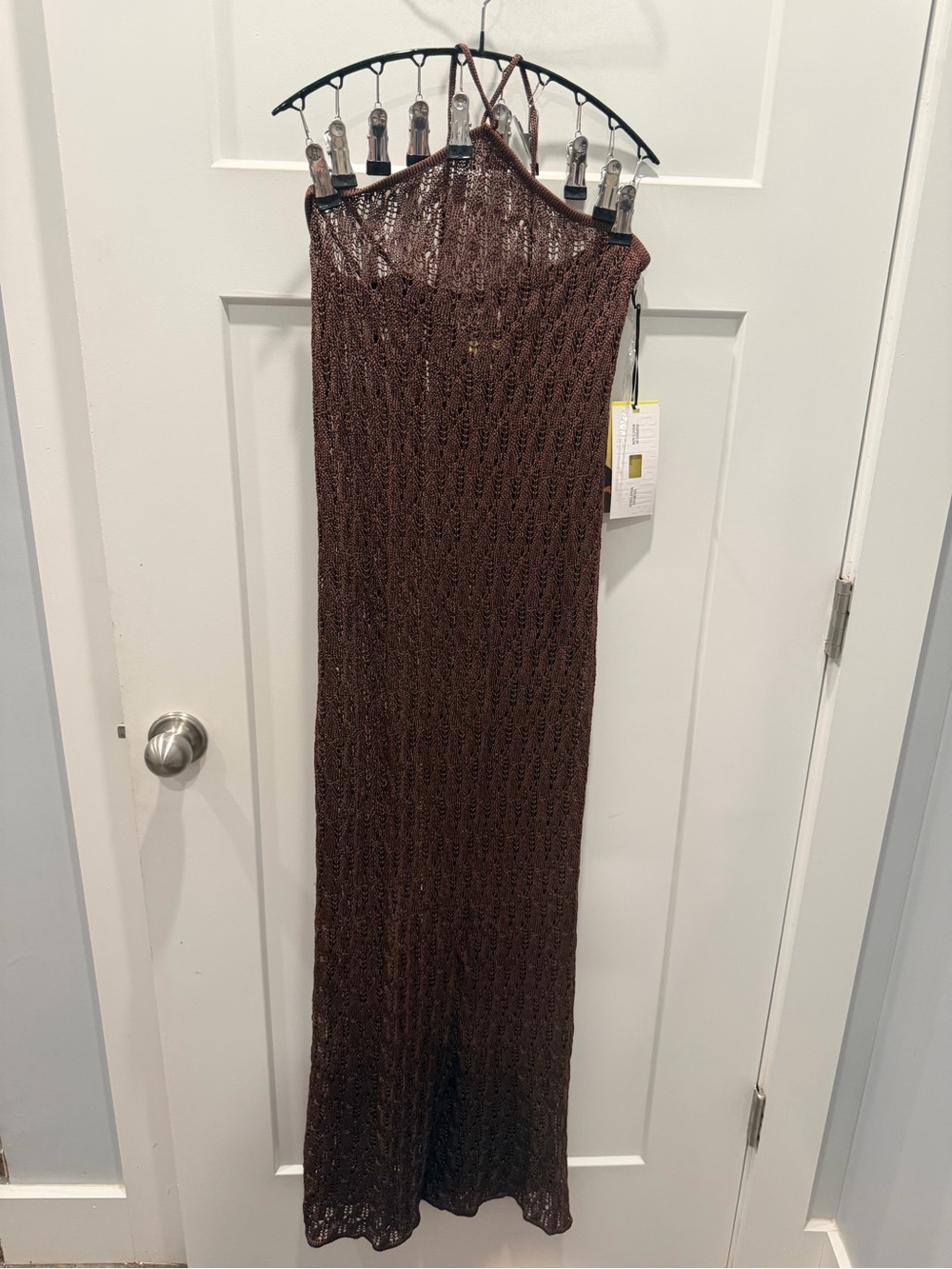 NWT Future Collective Jeneé Naylor Copper Open Stitch Maxi Cover Up M